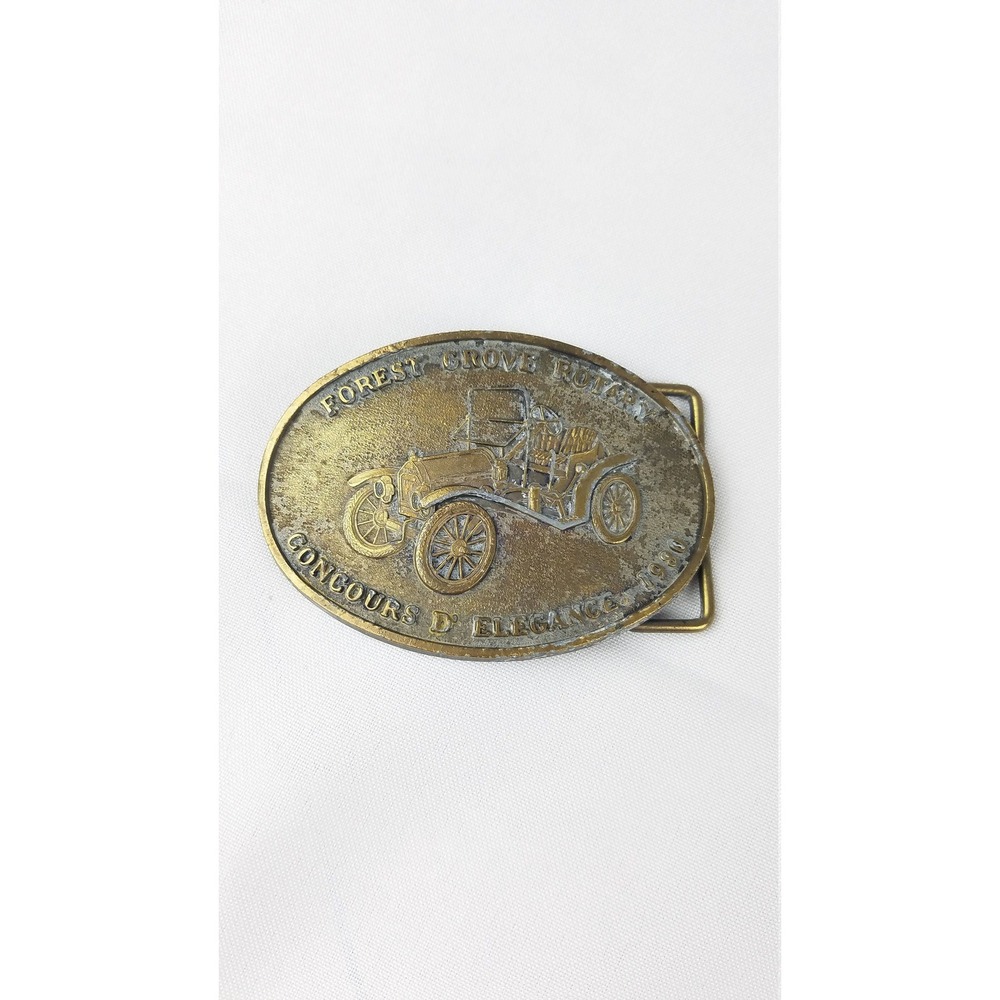 Vintage Forest Grove Rotary belt buckle Concours‎ d'Elegance souvenir cars
